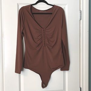 Abercrombie & Fitch Brown Bodysuit Size XL